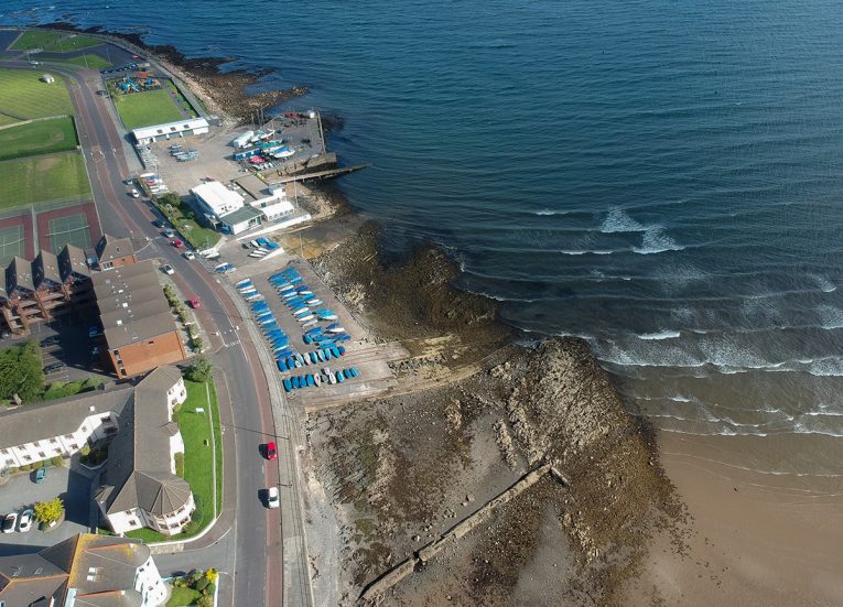 Ballyholme Yacht Club, Bangor to Groomsport, North Down Coastal Path. Northern Ireland