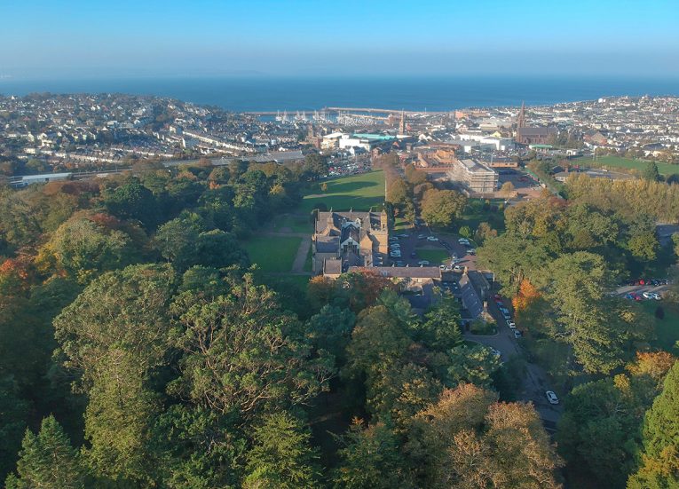 Bangor Castle Park in Autumn in City of Bangor Northern Ireland
